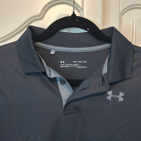 Under Armour Black Collared Dri-Fit Shirt YXL / EUC - Picture 2 of 6